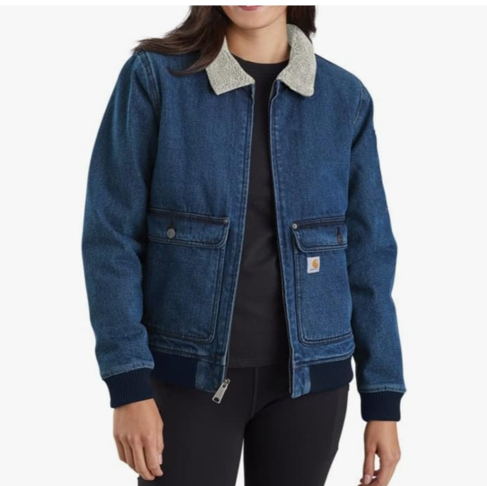 Carhartt denim sherpa jacket XS